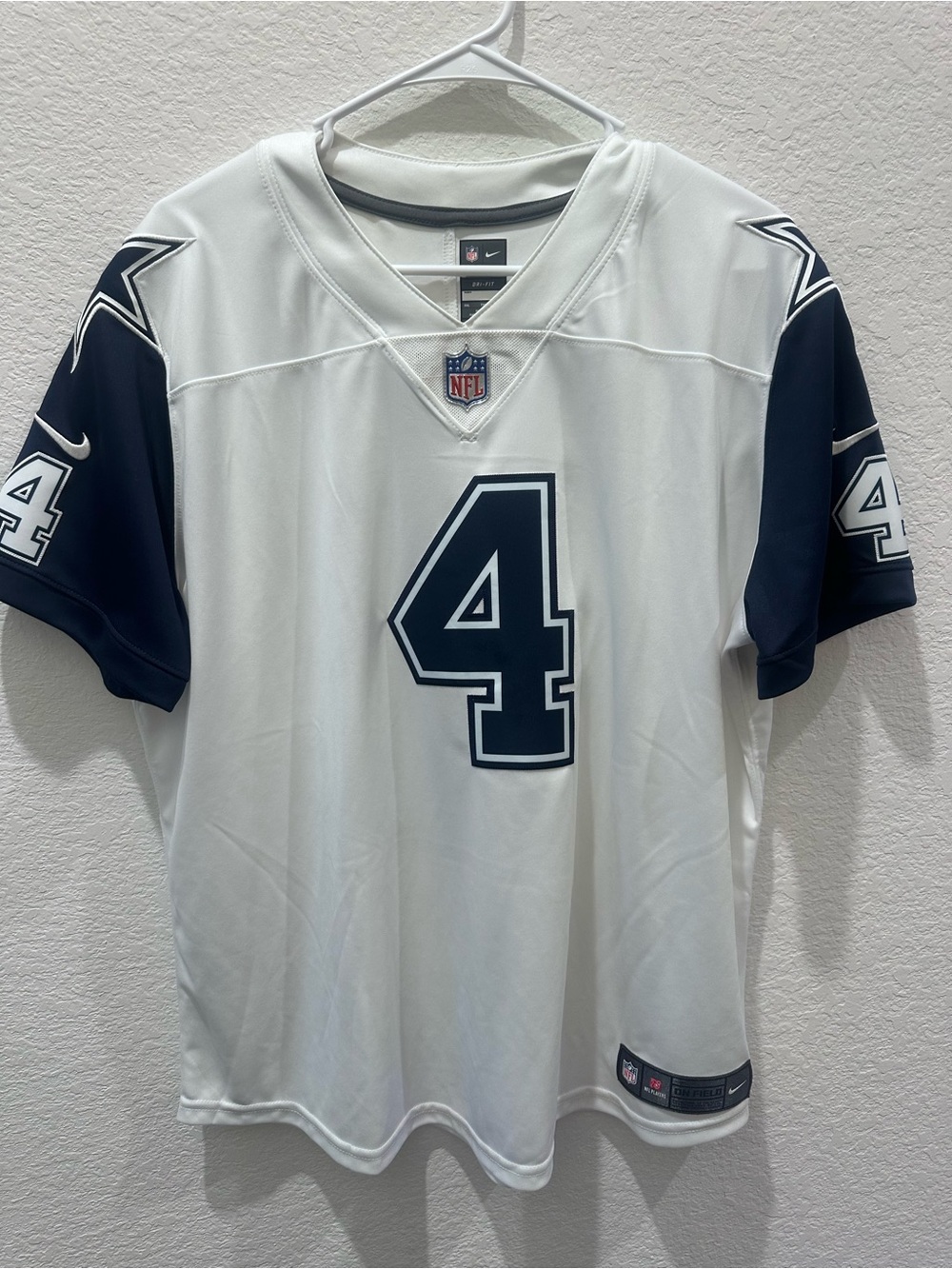 NFL Dallas Cowboys White and Navy #4 women’s Jersey